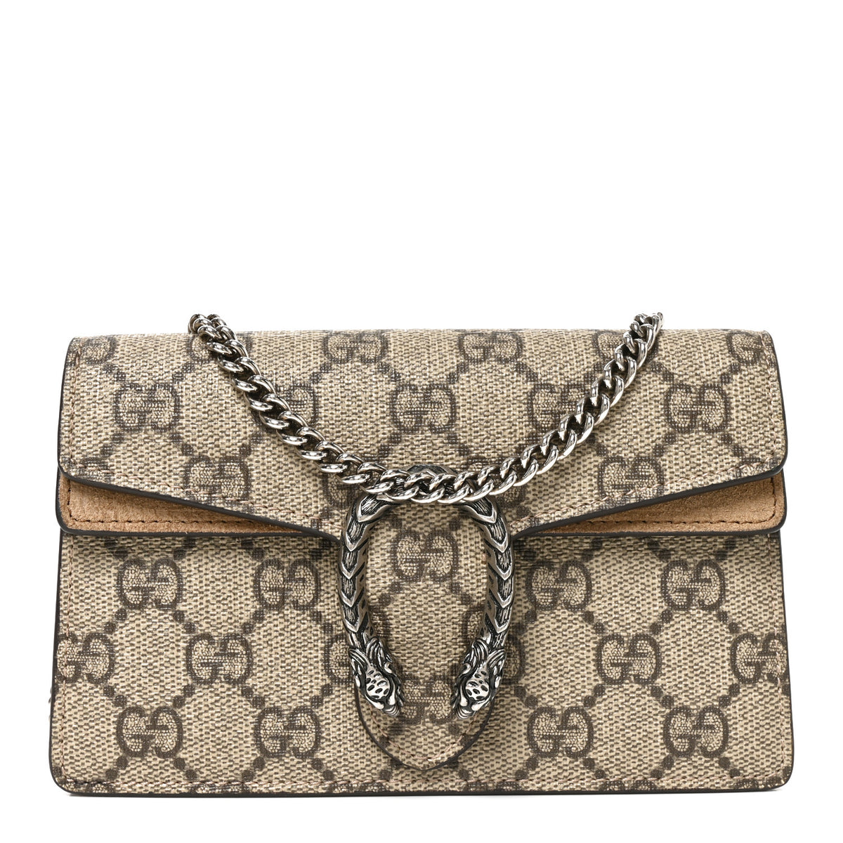 Gucci GG Supreme Monogram Super Mini Dionysus Shoulder Bag Taupe 1 of 9