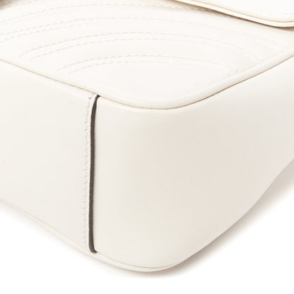 Gucci Calfskin Matelasse Small GG Marmont Shoulder Bag White 5 of 11