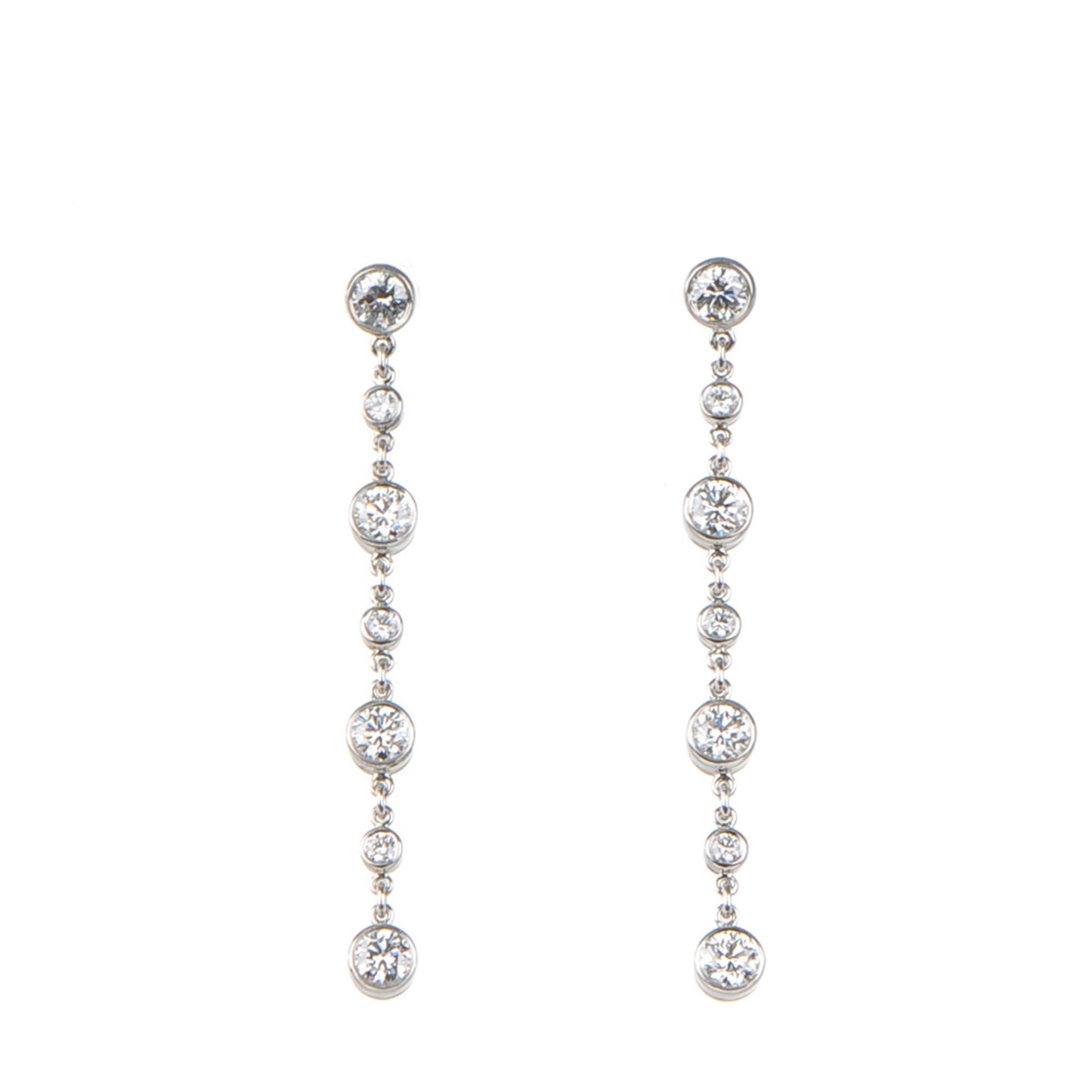 Platinum Elsa Peretti Diamonds by the Yard Drop Earrings