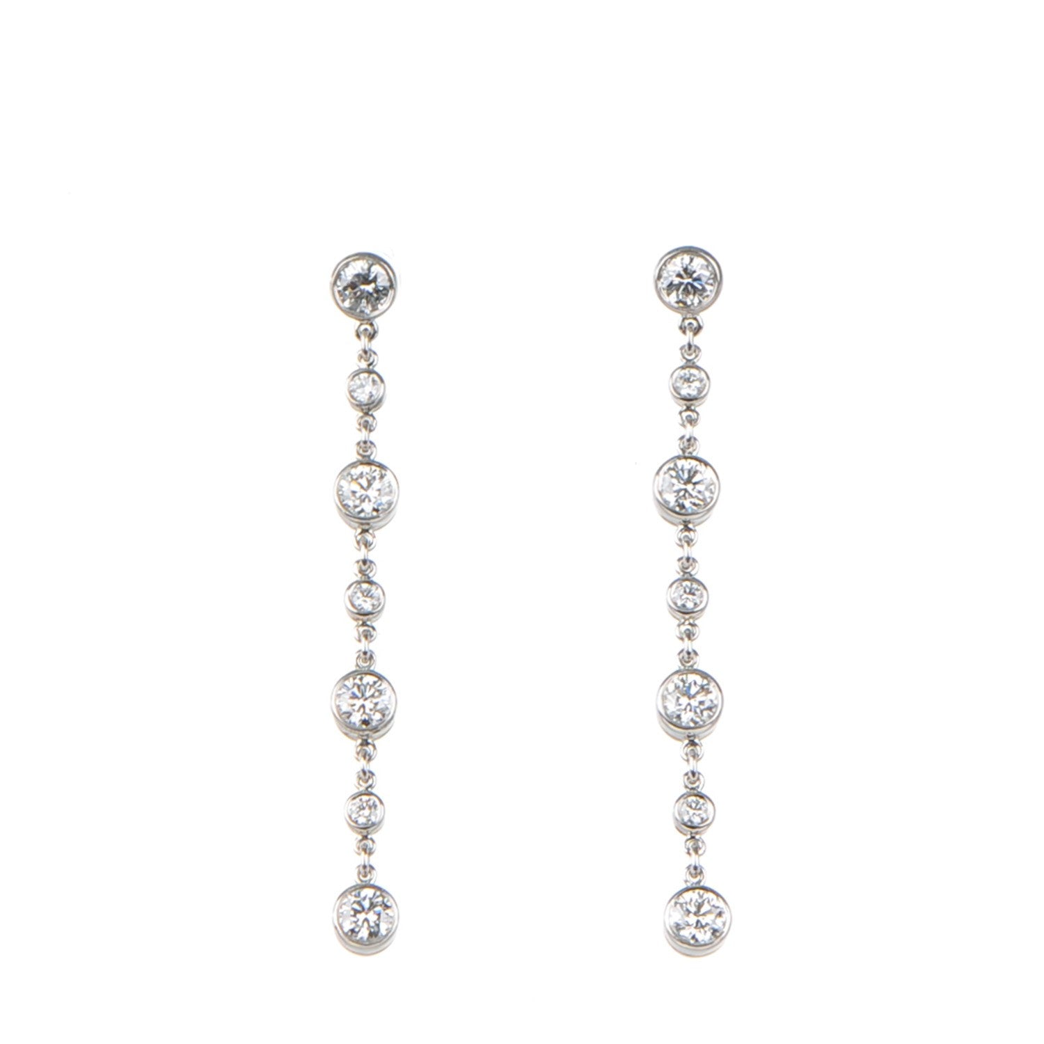 Tiffany Platinum Elsa Peretti Diamonds by the Yard Drop Earrings 1 of 8