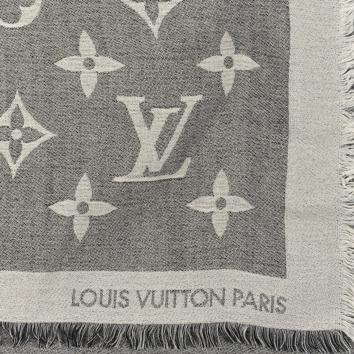 Louis Vuitton Cashmere Silk Monogram Giant Shawl Black 2 of 4