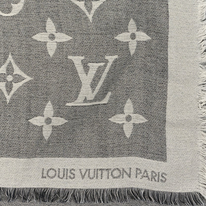 Louis Vuitton Cashmere Silk Monogram Giant Shawl Black 2 of 4