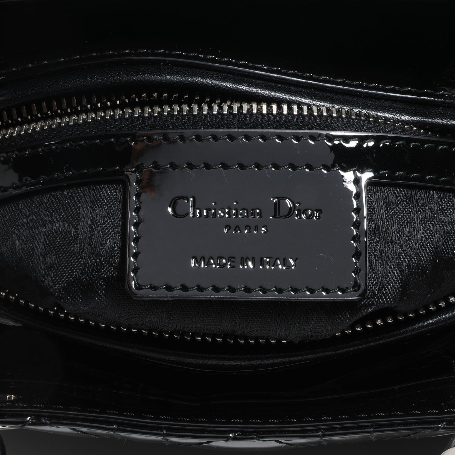 Patent Cannage Medium Lady Dior Black