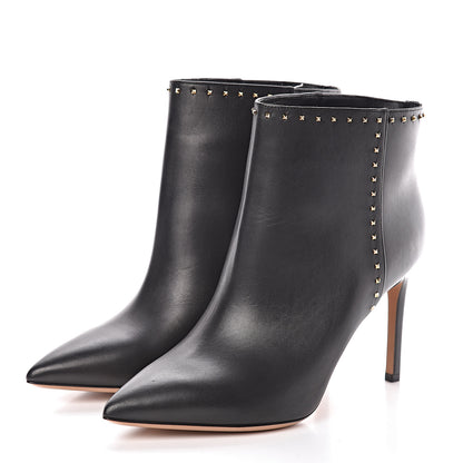 Valentino Garavani Calfskin Lovestud Ankle Boots 38 Black 3 of 9