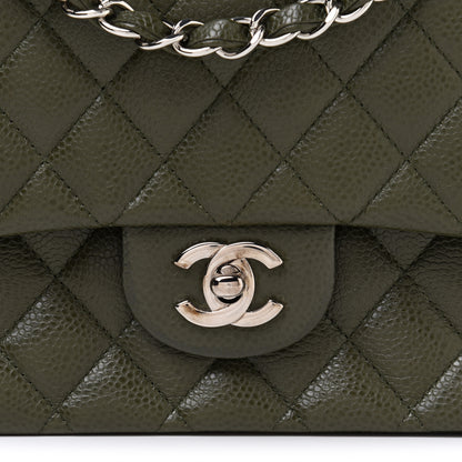 Chanel Caviar Quilted Medium Double Flap Dark Green 8 of 12
