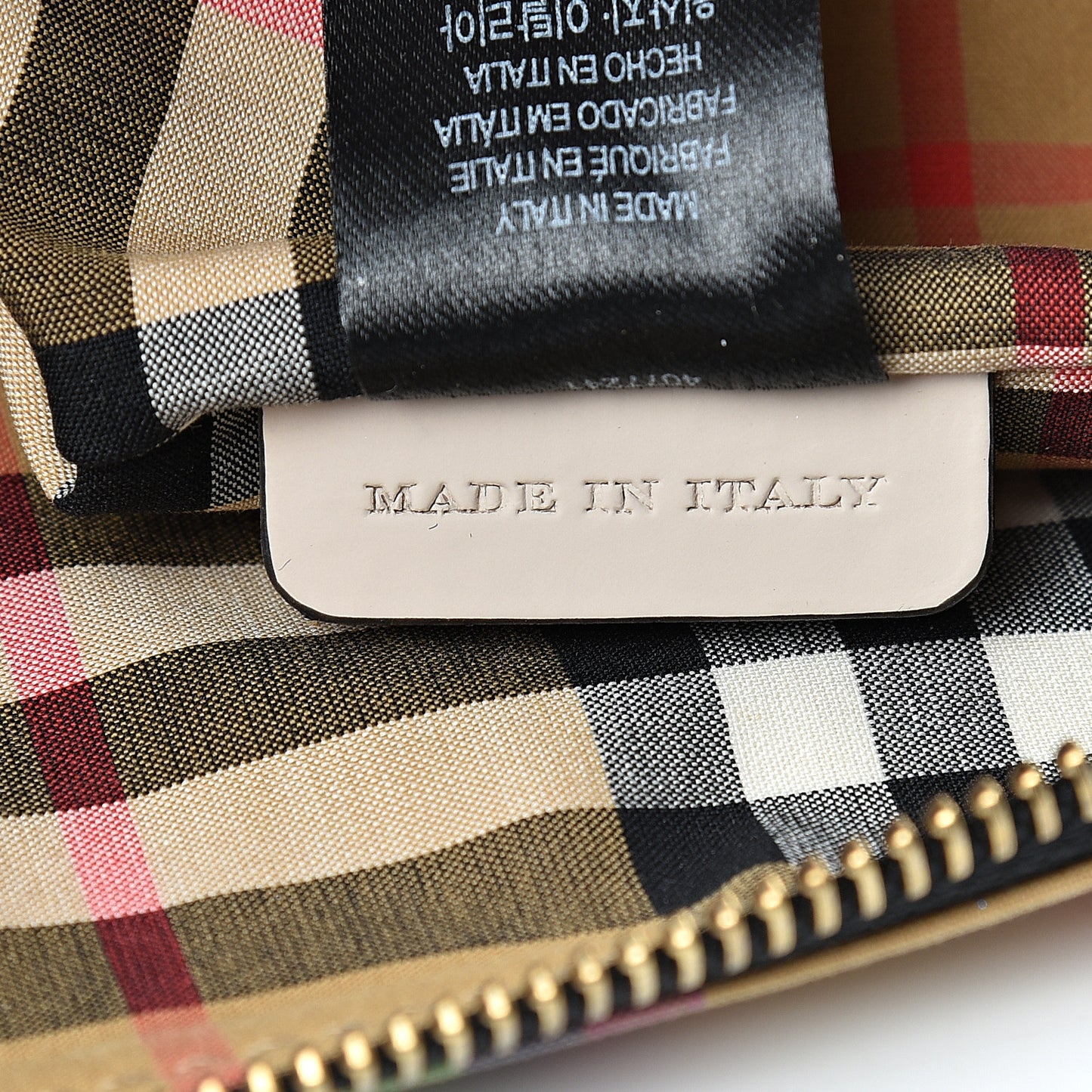 Vintage Rainbow Check Zip Pouch Antique Yellow