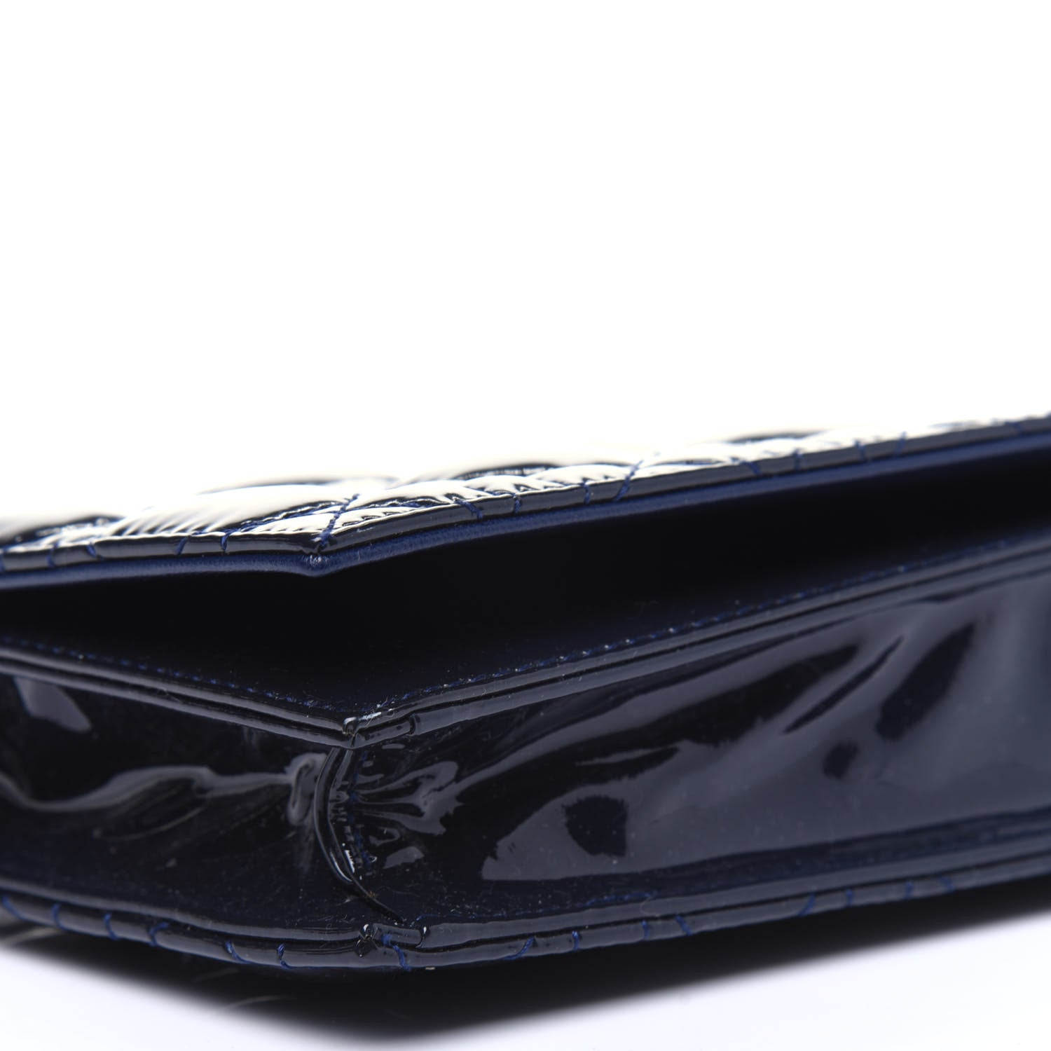 Christian Dior Patent Cannage Lady Dior Convertible Clutch Navy Blue 11 of 14