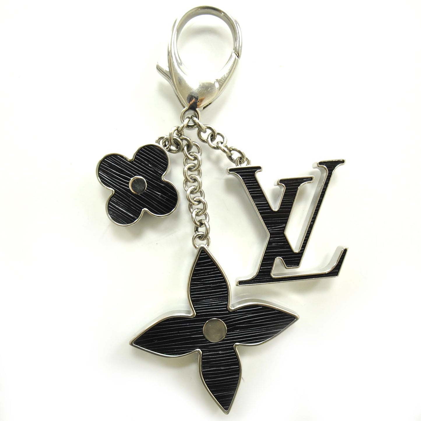 Fleur d Epi Bag Charm Key Holder Black