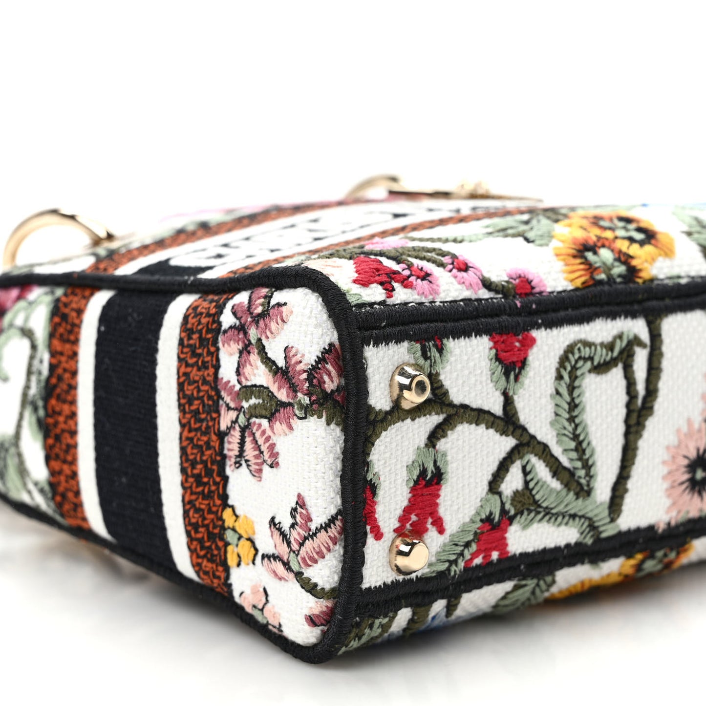 Canvas Petites Fleurs Embroidered Mini Lady D-Lite White Multicolor