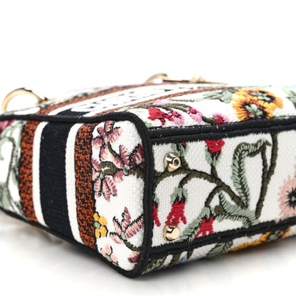 Christian Dior Canvas Petites Fleurs Embroidered Mini Lady D-Lite White Multicolor 7 of 8
