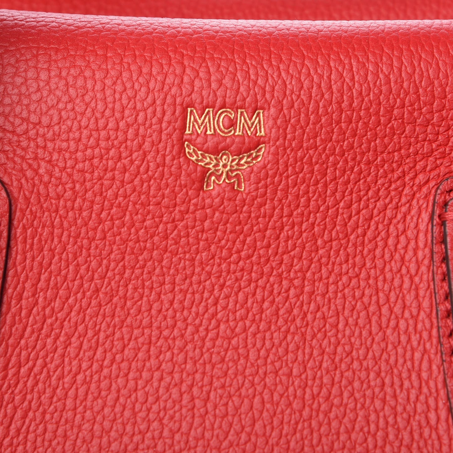 Grained Calfskin Medium Milla Tote Red