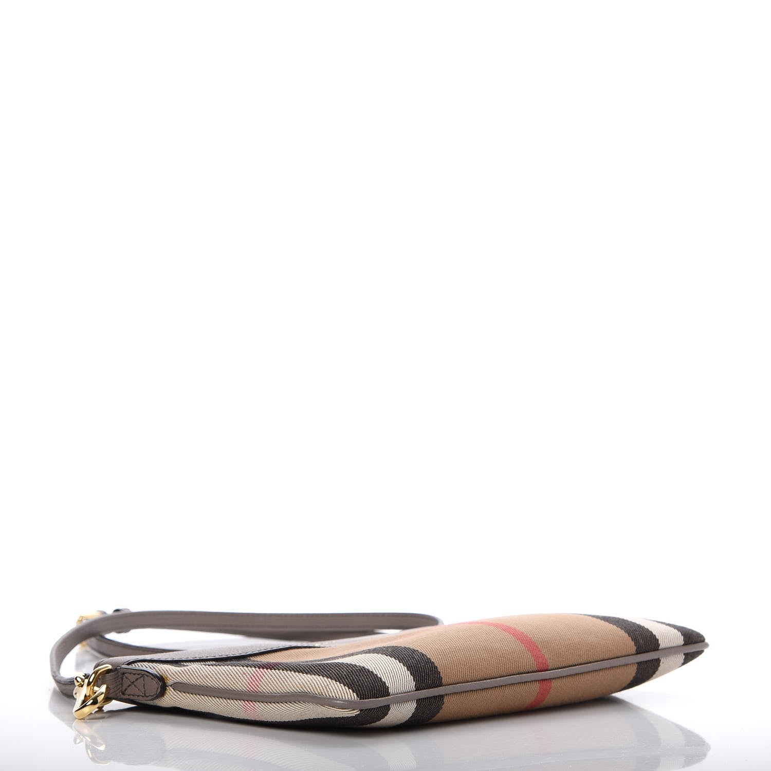Burberry House Check Derby Peyton Crossbody Clutch Bag Thistle Grey 4 of 8
