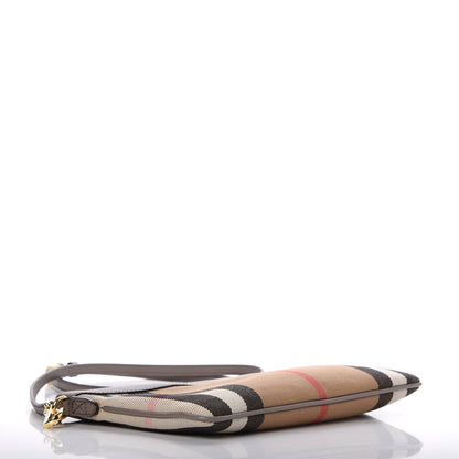 Burberry House Check Derby Peyton Crossbody Clutch Bag Thistle Grey 4 of 8