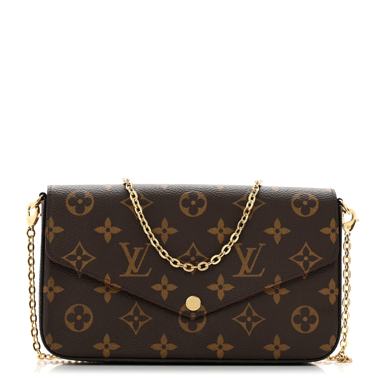 Monogram Pochette Felicie Chain Wallet Fuchsia