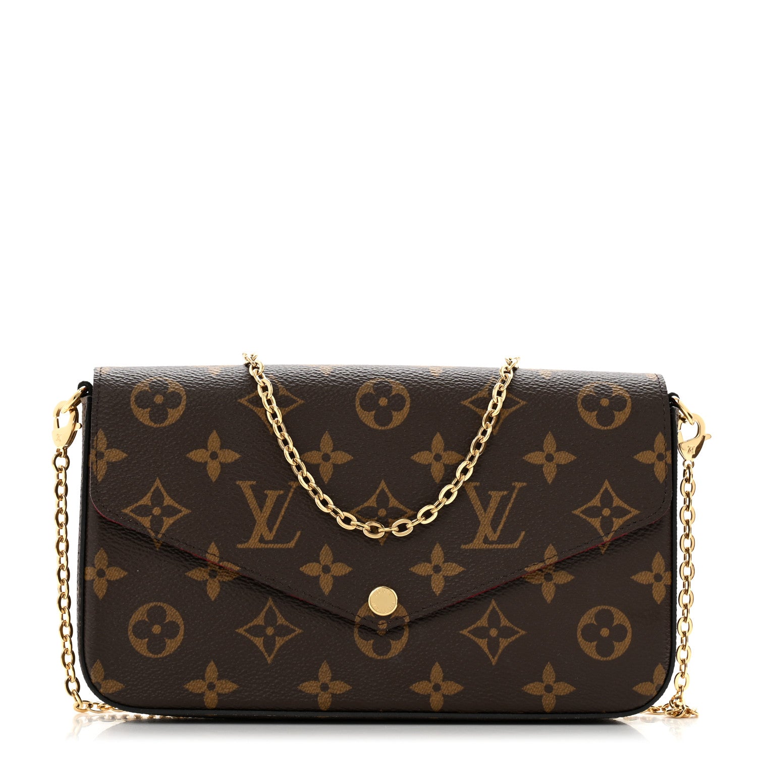 Louis Vuitton Monogram Pochette Felicie Chain Wallet Fuchsia 1 of 12