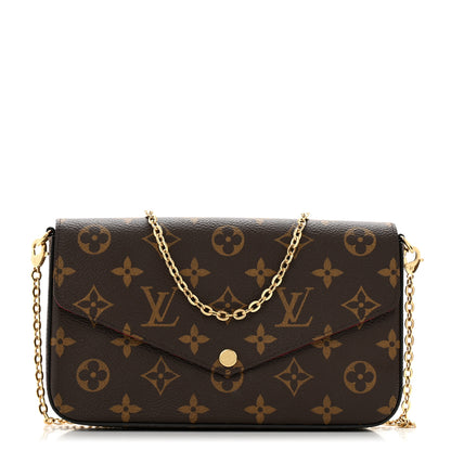 Louis Vuitton Monogram Pochette Felicie Chain Wallet Fuchsia 1 of 12