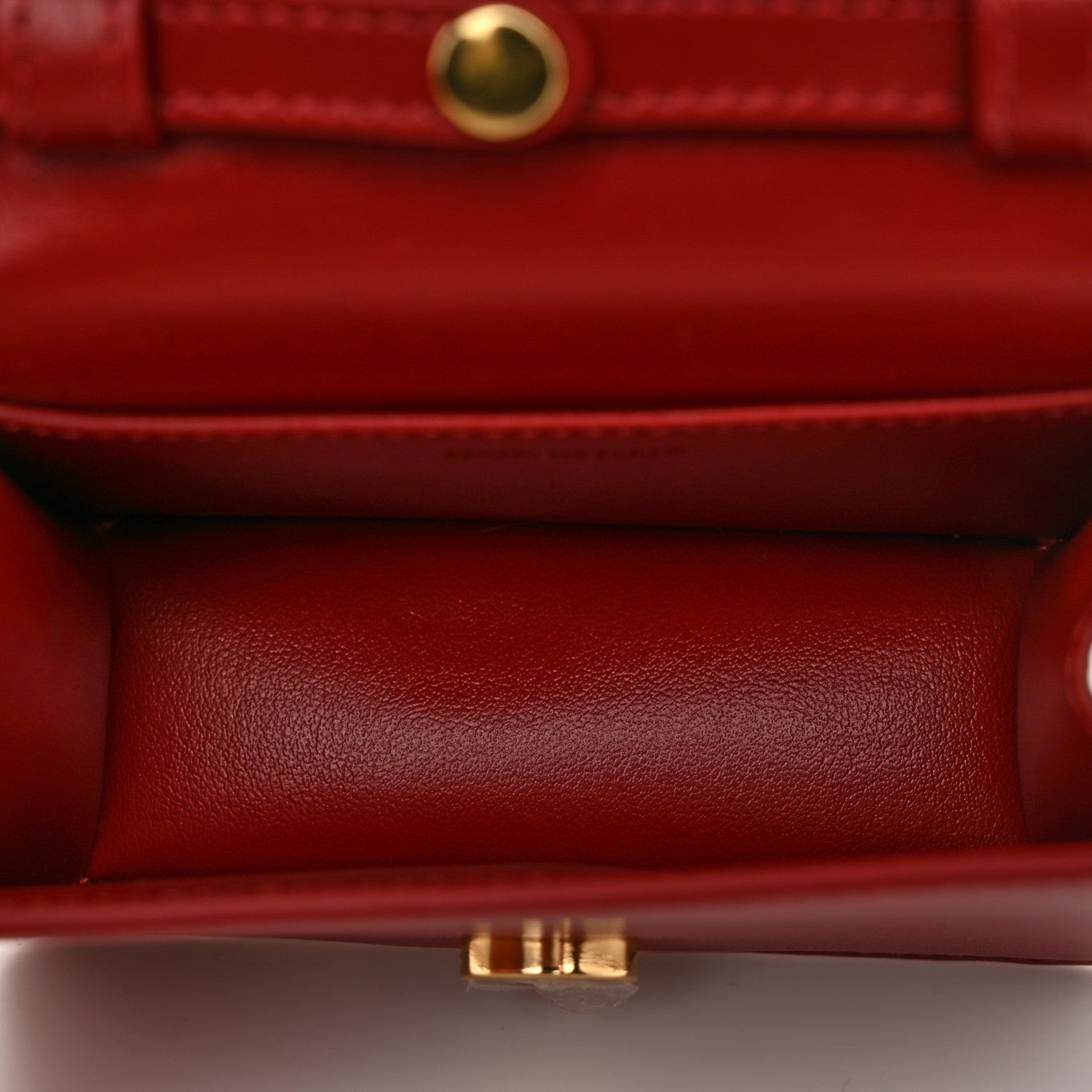 Celine Shiny Calfskin Triomphe Card Holder on Chain Velvet Red 5 of 10