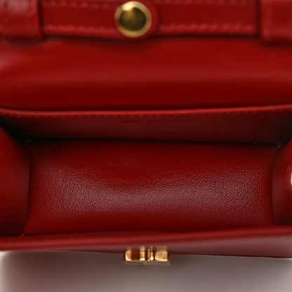 Celine Shiny Calfskin Triomphe Card Holder on Chain Velvet Red 5 of 10