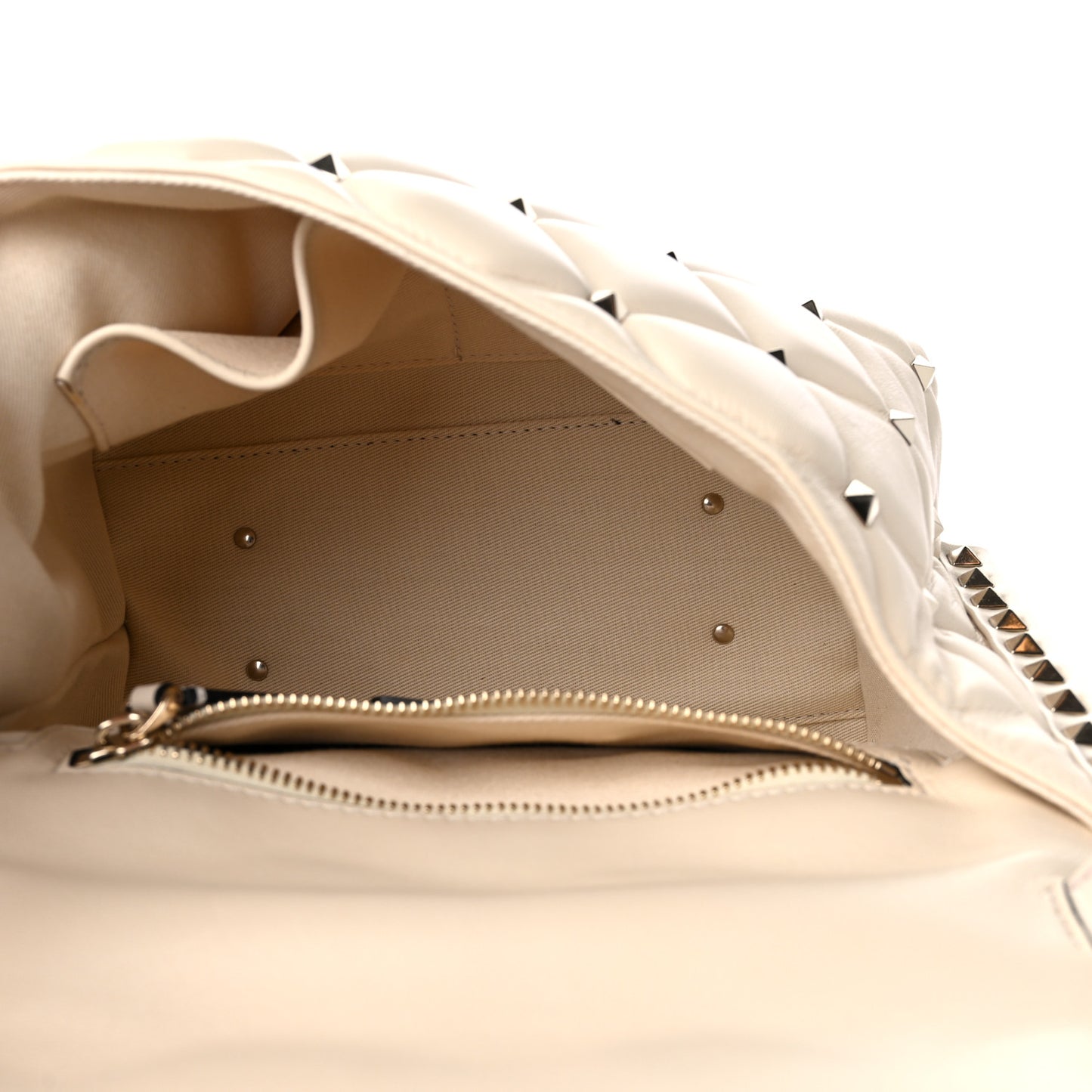 Nappa Medium Candystud Top Handle Bag Light Ivory