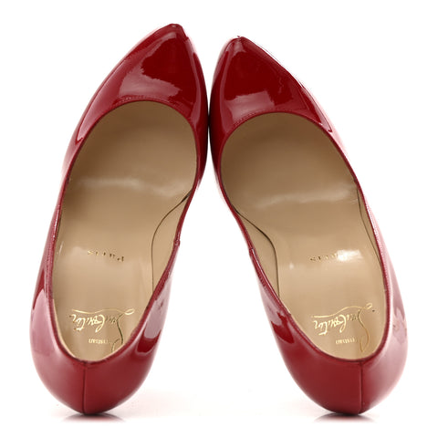 Patent Rolando 120 Pumps 39 Loubi Red