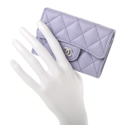 Chanel Caviar Quilted Flap Card Holder Wallet Light Purple 2 of 8