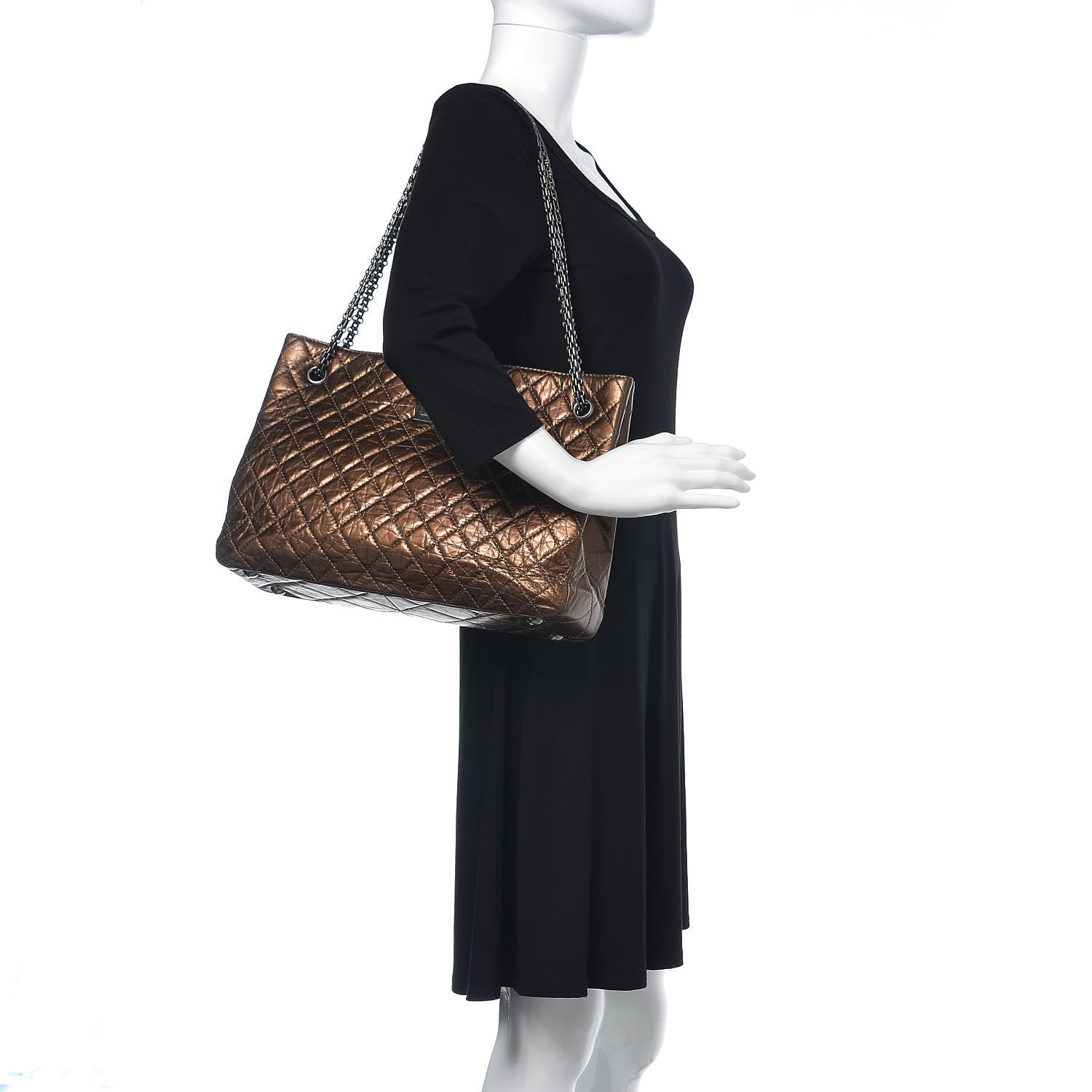 Chanel Aged Calfskin Reissue 2.55 Tote Bronze 2 of 11