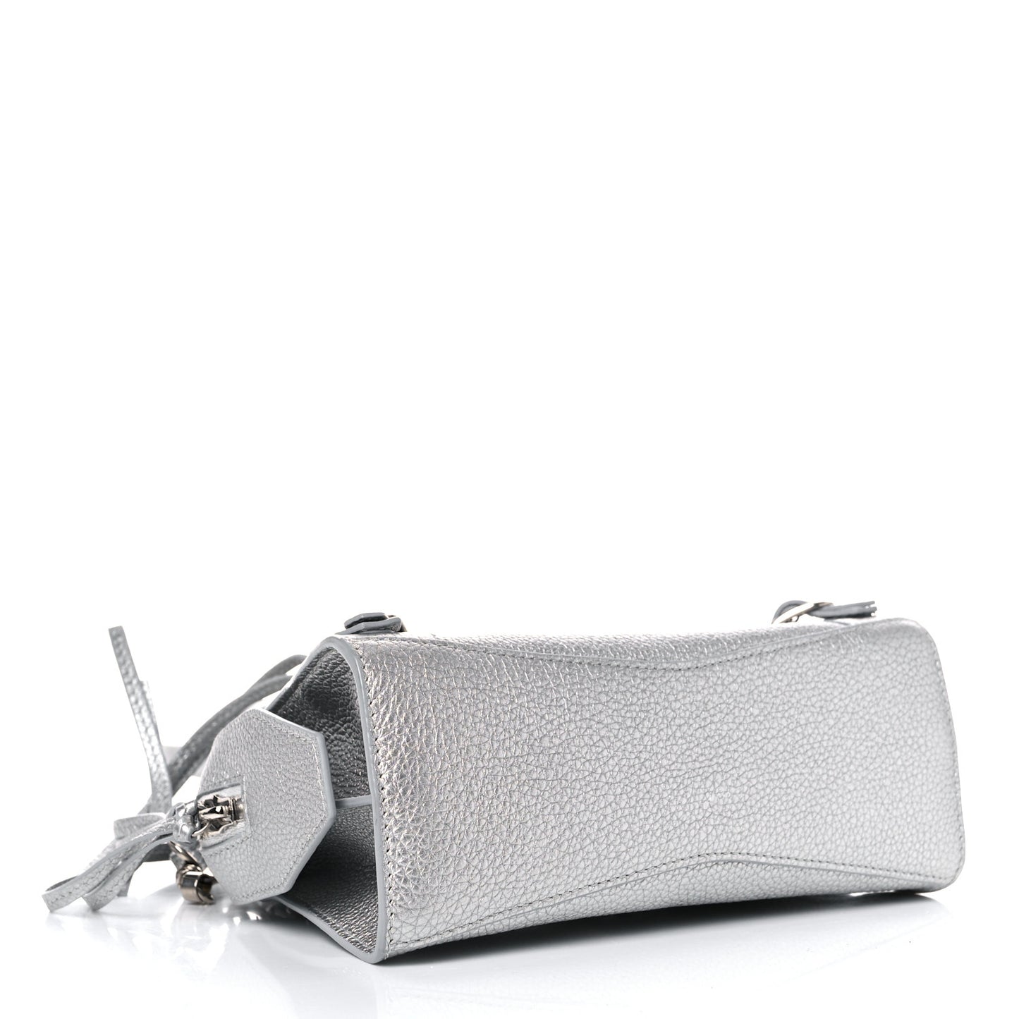 Metallic Grained Calfskin Neo Classic Silver Hardware Mini City Silver