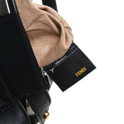 Fendi Vitello Suede Medium Peekaboo Iconic Satchel Black 7 of 13