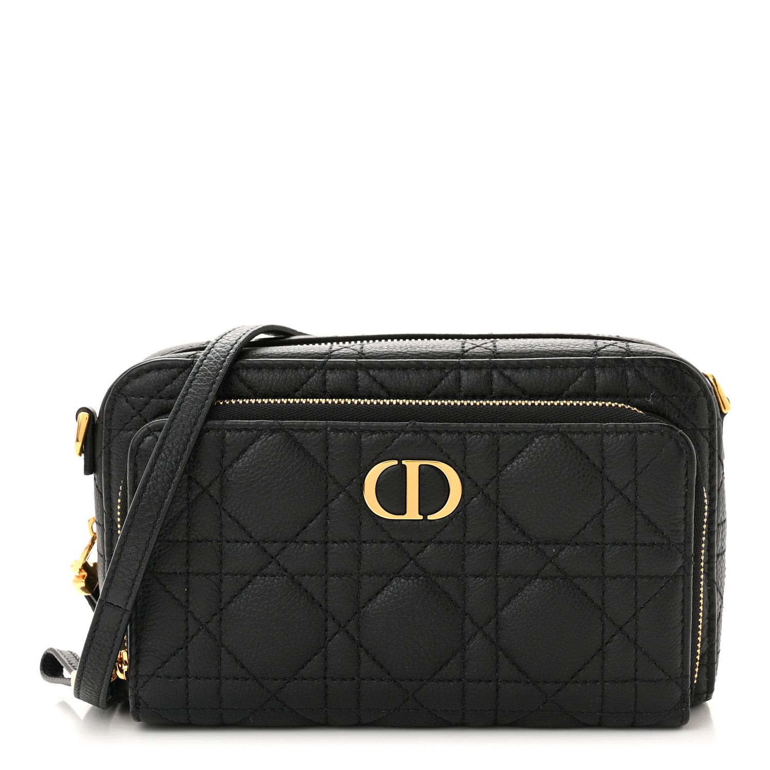 Christian Dior Supple Calfskin Caro Double Pouch Black 1 of 9