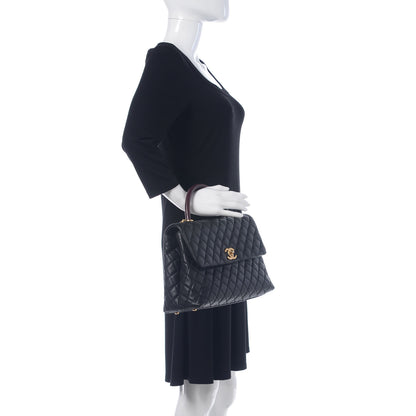 Chanel Caviar Lizard Quilted Medium Coco Handle Flap Black 2 of 11