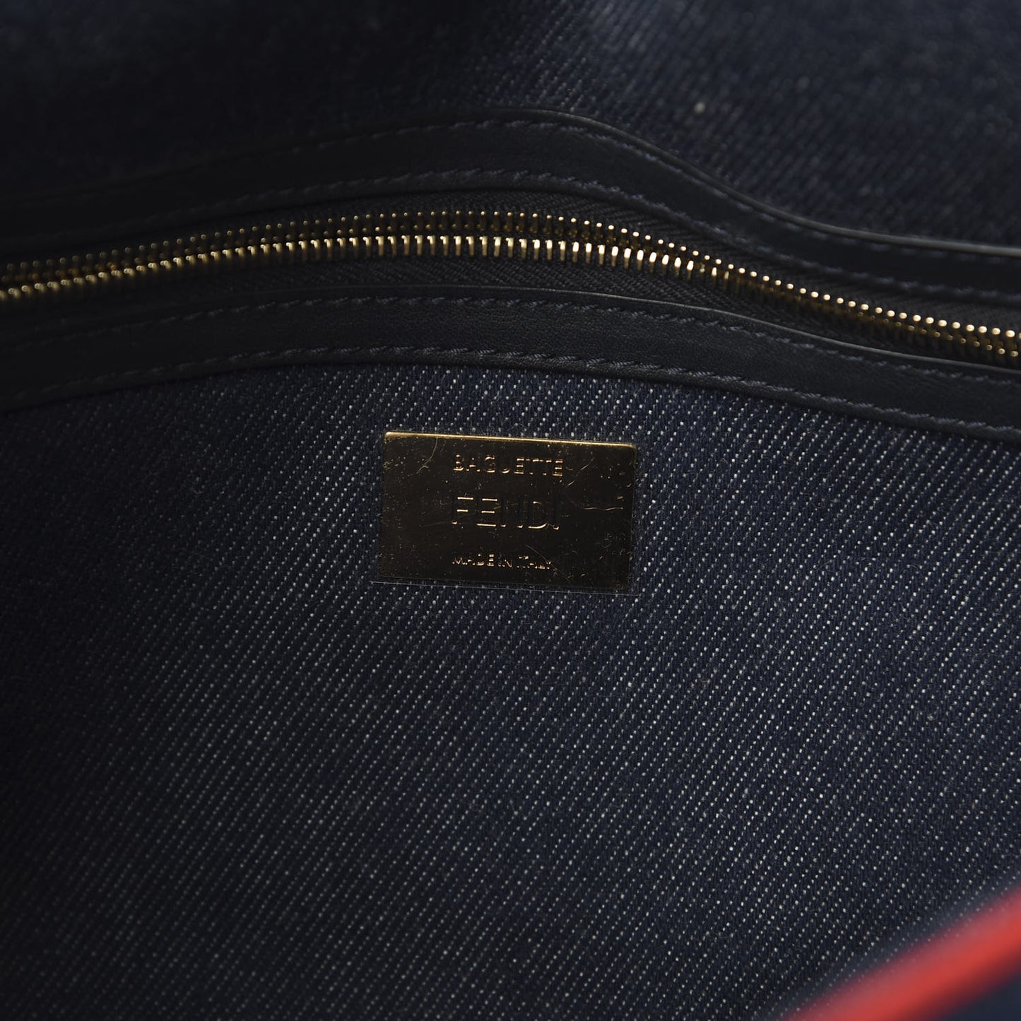 Denim Large Baguette Blue Rosso