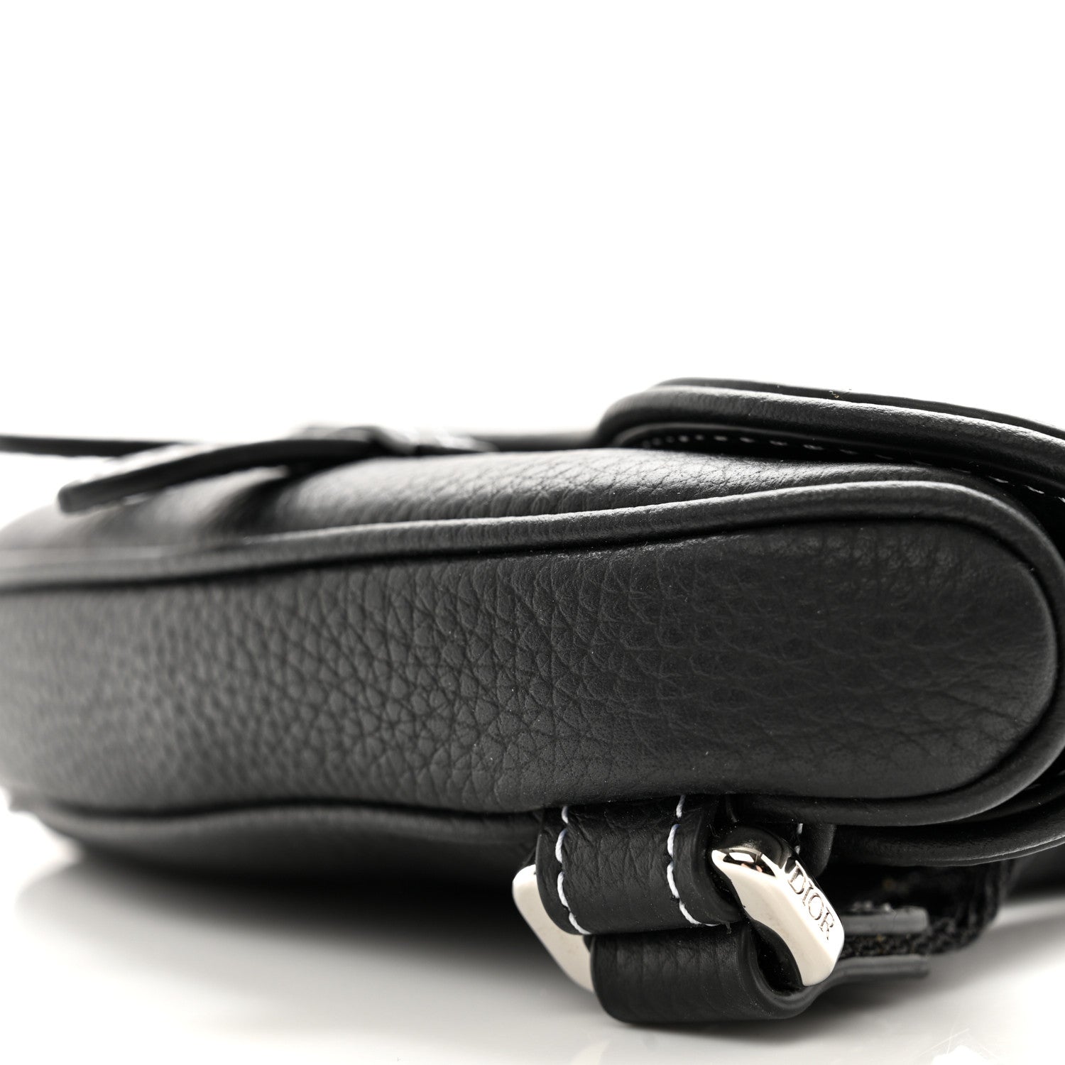 Christian Dior Grained Calfskin Mens Mini Saddle Bag Black 10 of 10