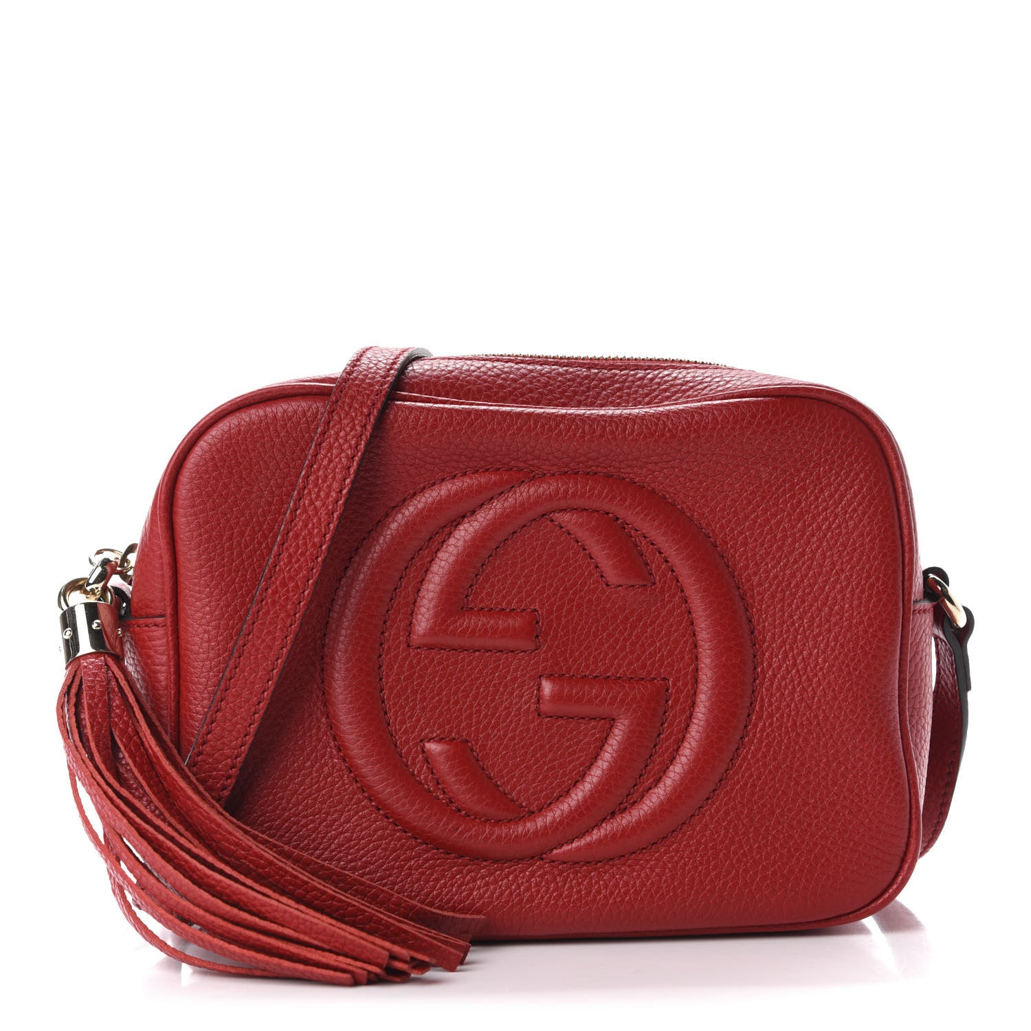 Gucci Pebbled Calfskin Small Soho Disco Bag Vibrant Red 1 of 10