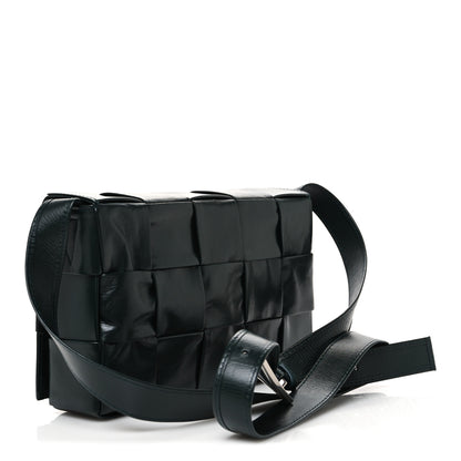 Bottega Veneta Paper Calfskin Maxi Intreccio Cassette Crossbody Bag Inkwell 3 of 9