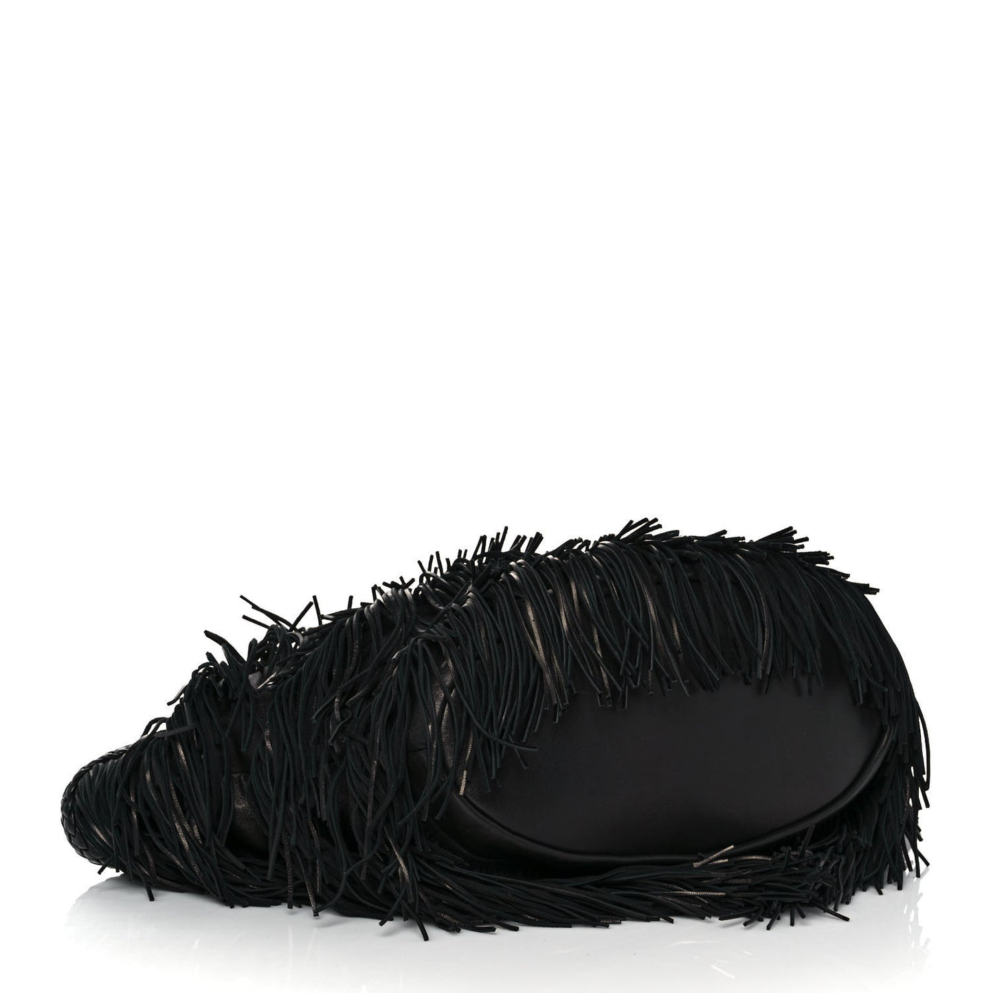 Calfskin Panier Fringe Tote Black