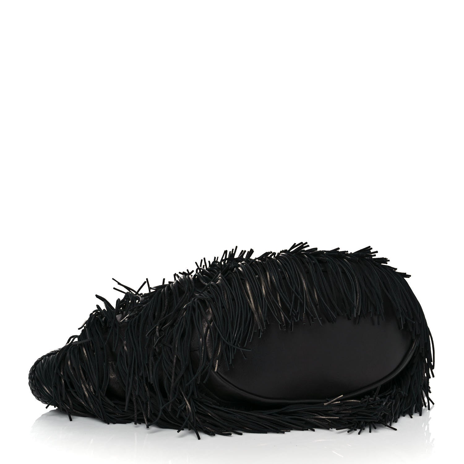 Saint Laurent Calfskin Panier Fringe Tote Black 4 of 9