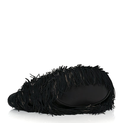 Saint Laurent Calfskin Panier Fringe Tote Black 4 of 9