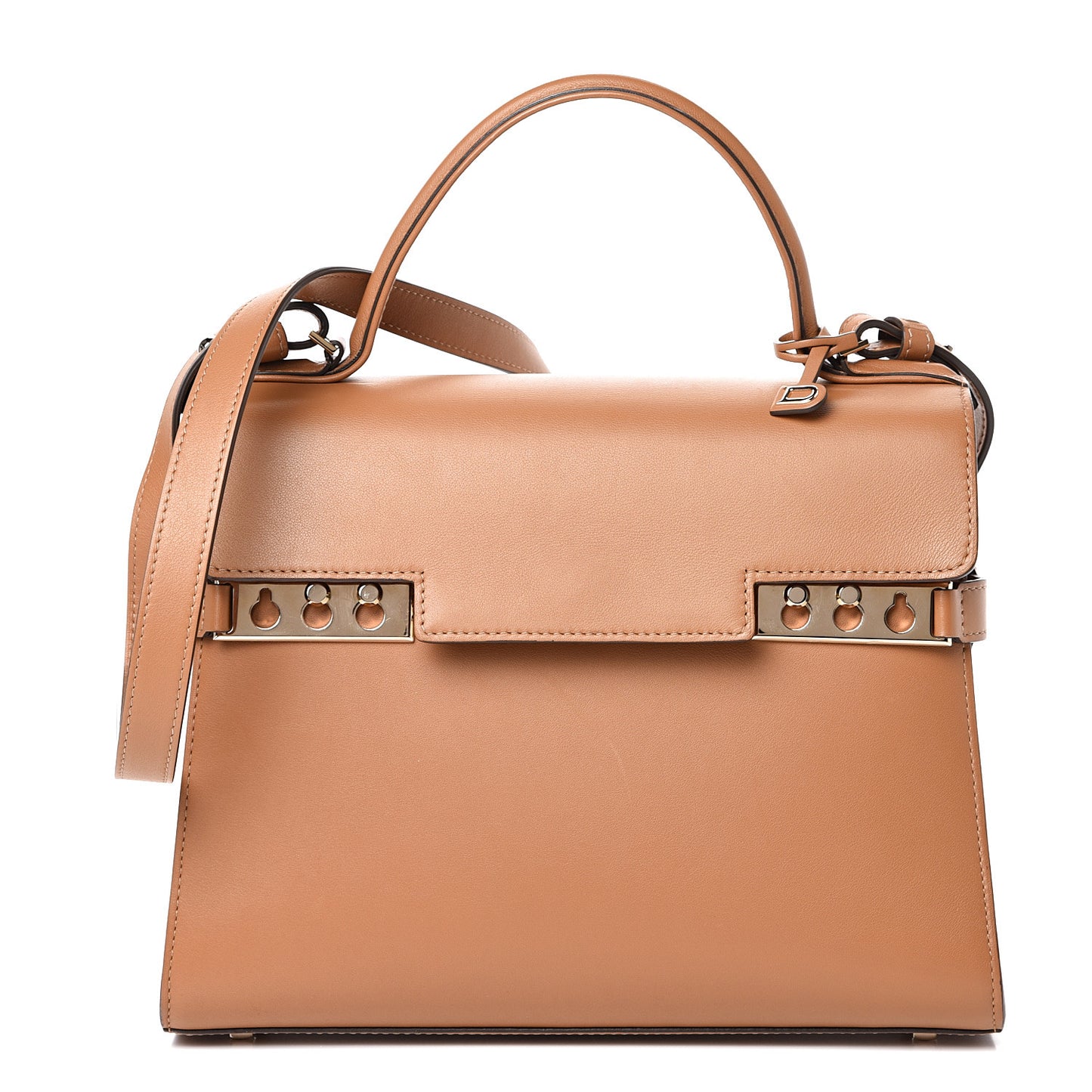 Calfskin MM Tempete Satchel Camel