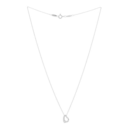 Tiffany Sterling Silver 11mm Elsa Peretti Open Heart Pendant Necklace 3 of 5
