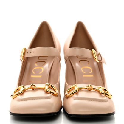 Gucci Malaga Kid Womens Horsebit Mid-Heel Mary Jane Pumps 41 Skin Rose 2 of 9