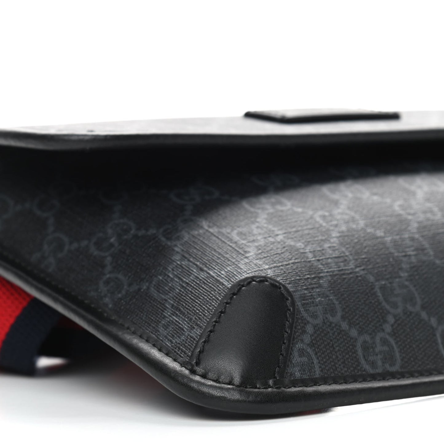 GG Supreme Monogram Web Slim Belt Bag Black Grey