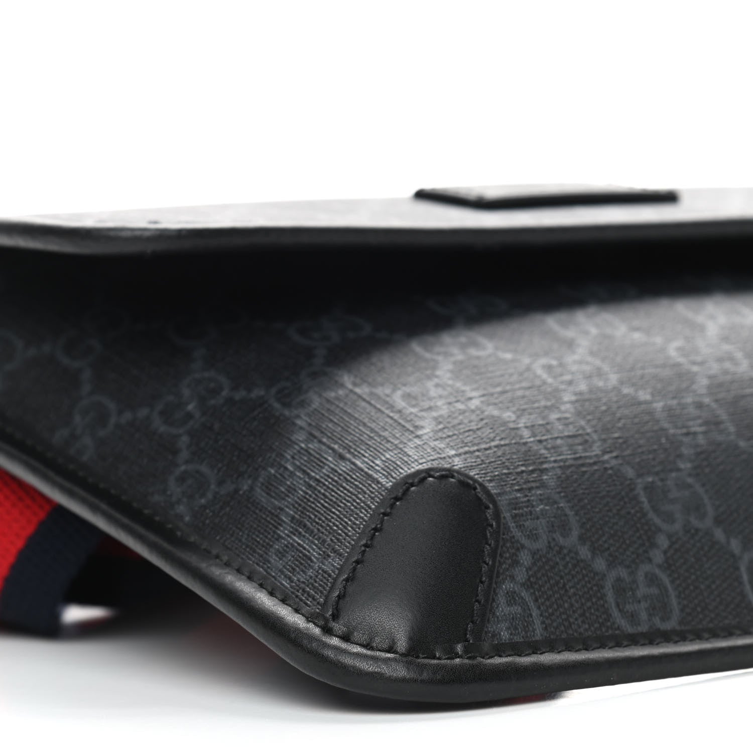 Gucci GG Supreme Monogram Web Slim Belt Bag Black Grey 8 of 9