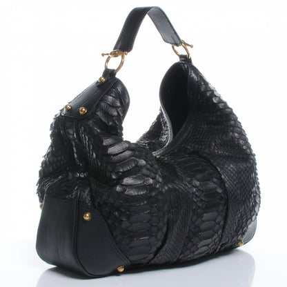 Gucci Python Large Jockey Hobo Black 3 of 7