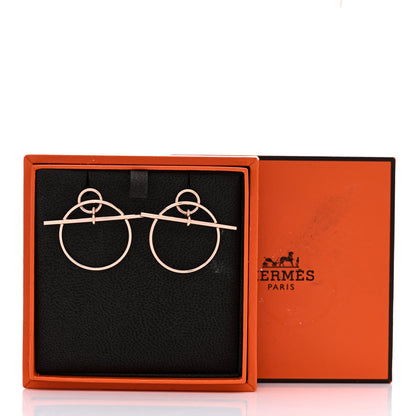 Hermes 18K Rose Gold PM Loop Earrings 5 of 5