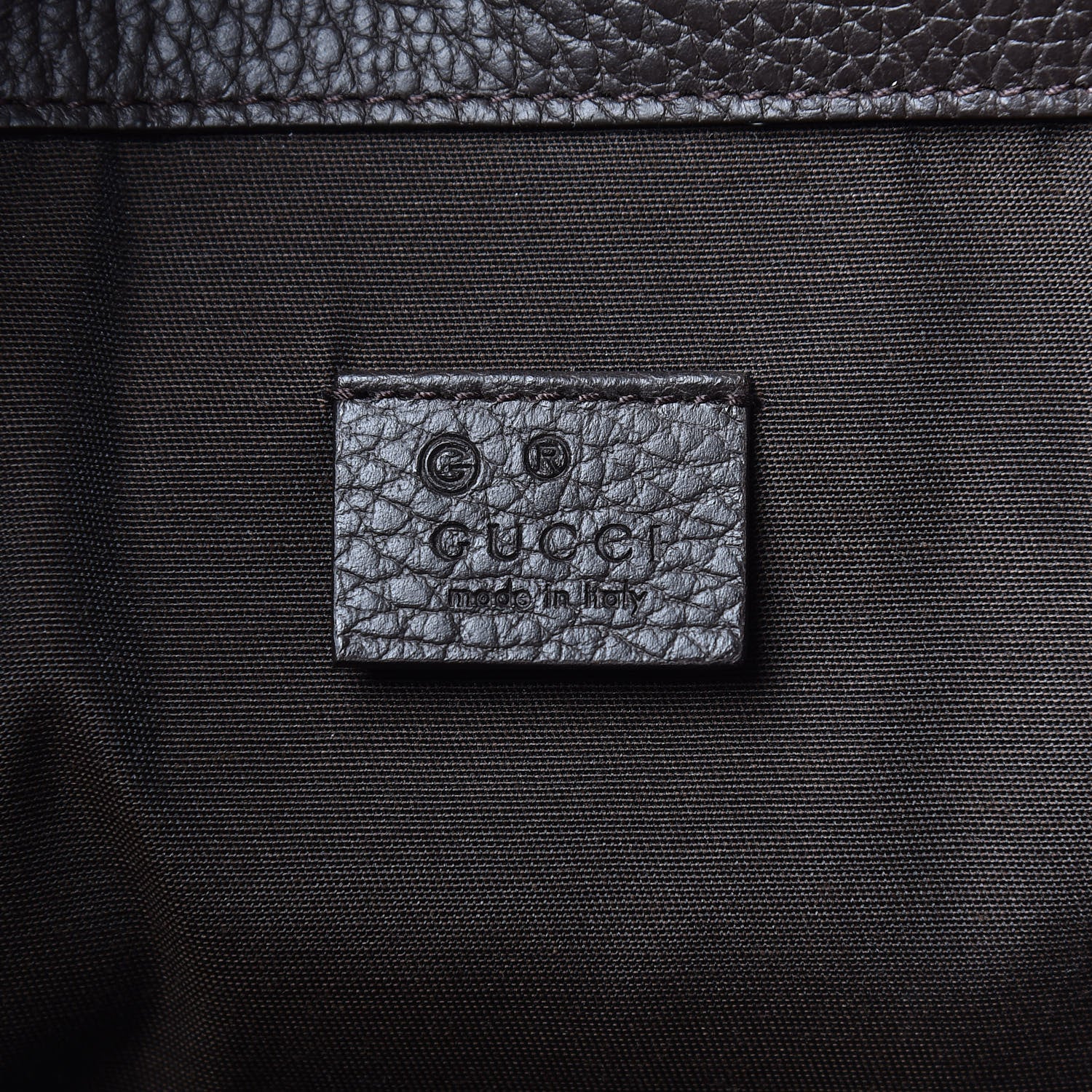 Gucci Monogram Dollar Calfskin O Drawstring Backpack Beige Ebony Testa di Moro Dark Chocolate 6 of 9