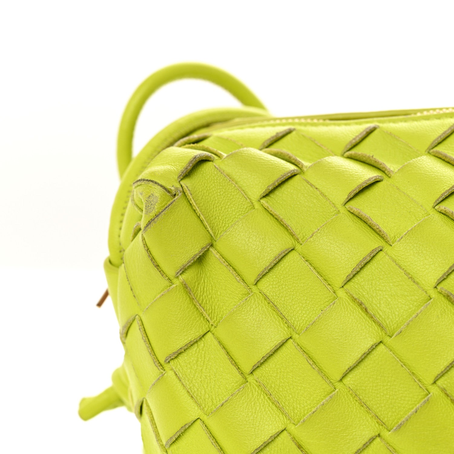 Bottega Veneta Nappa Intrecciato Small Loop Camera Bag Acid Kiwi
