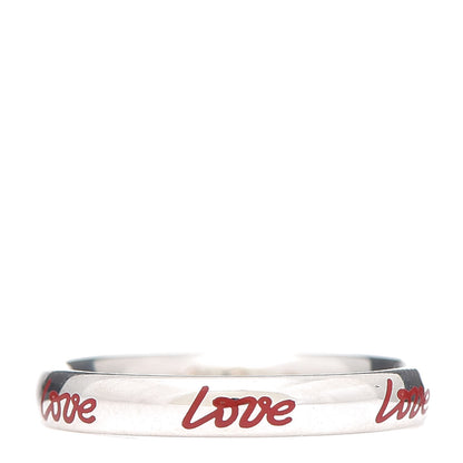 Tiffany Sterling Silver Enamel Paloma Picasso Love Band Ring Red 52 6 3 of 4