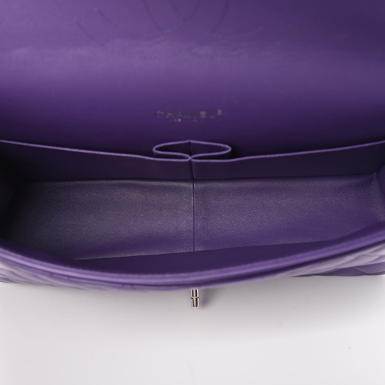Chanel Lambskin Quilted Maxi Double Flap Purple 5 of 9