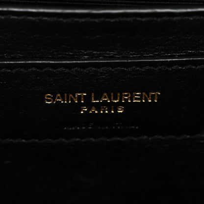 Saint Laurent Grain De Poudre Textured Mixed Matelasse Medium Triquilt Monogram Satchel Dark Beige 6 of 14