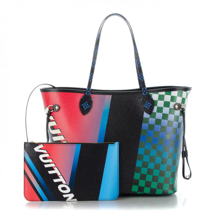 Louis Vuitton Damier Race Neverfull MM Noir Rouge 1 of 7